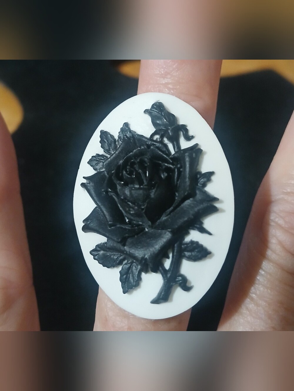 Rose Cameo Statement Ring